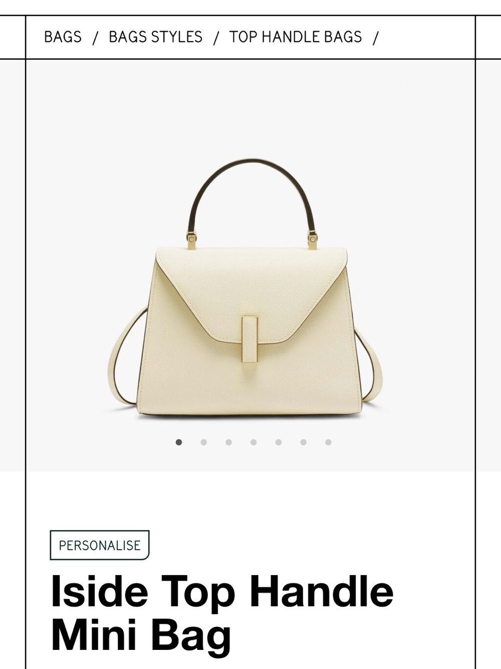 Valextra Iside Top Handle Mini Bag - Cream